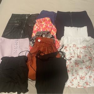 11 women skirts and shorts bundle 

♡ good condition 
♡ cleaning out my closet !